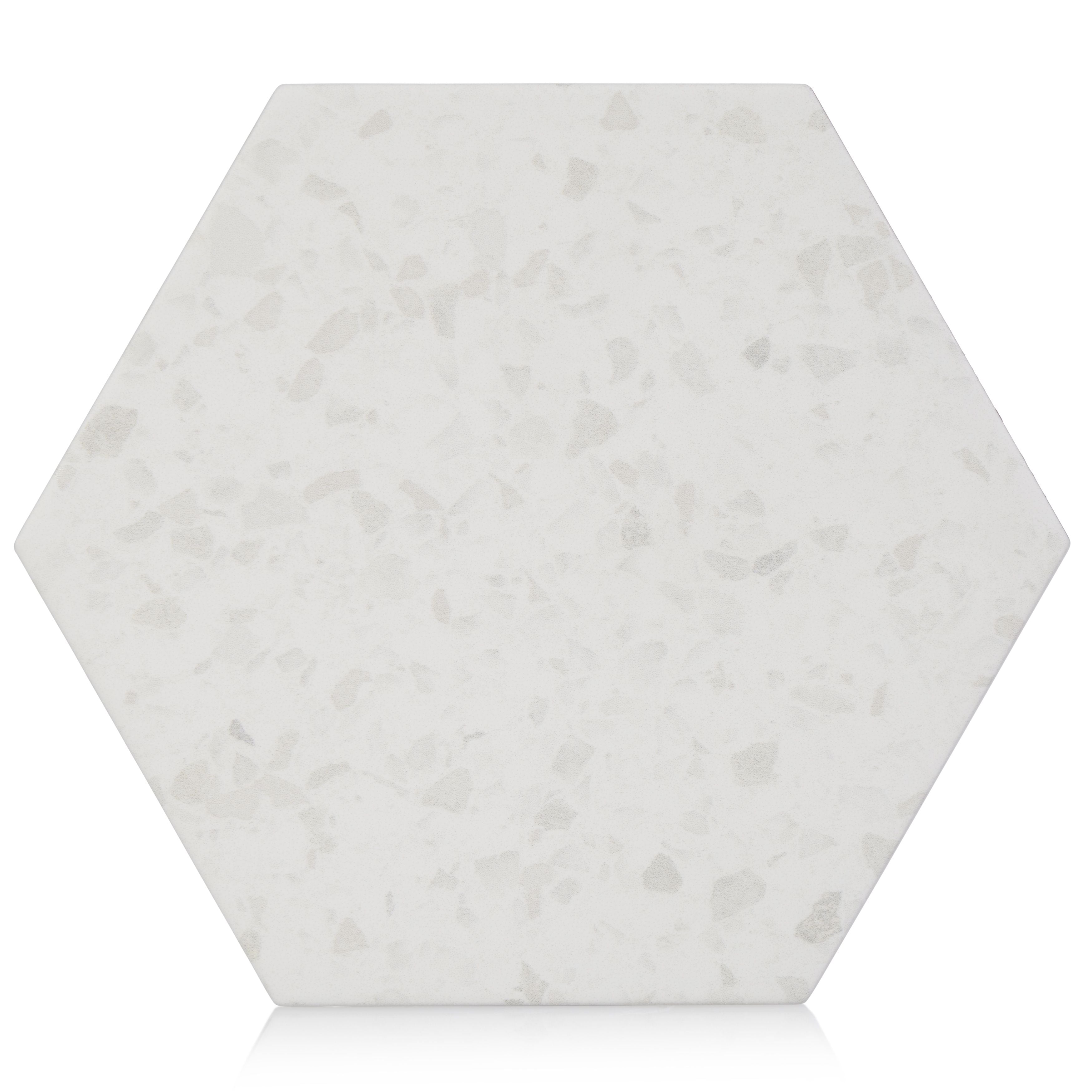8x10 Hexagon Spark White porcelain tile - Industry Tile
